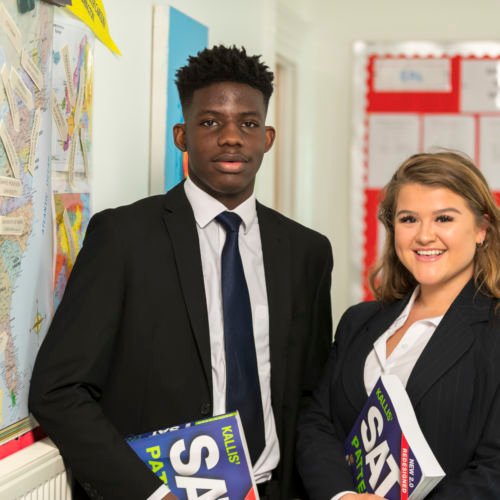 wycliffe senior holding their SAT books